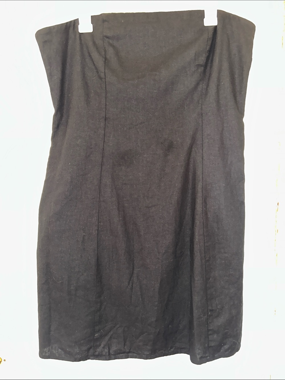 Classic Black Strapless Midi Dress With Pockets & Interior Silicone Grip